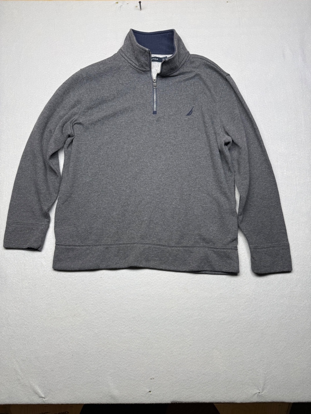 Nautica Half Zip Pullover Sweater Men's Large Gray Casual